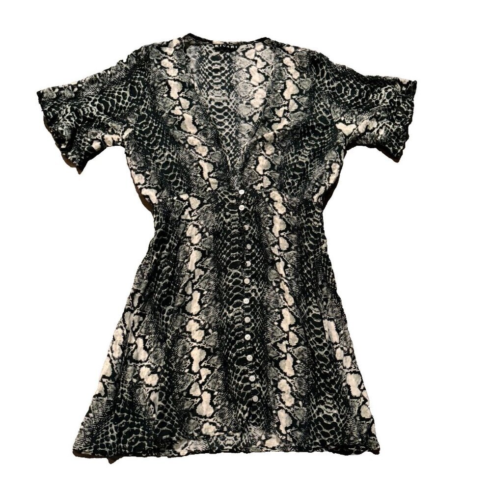 Kivari Dress mini dress pattern black and white size 4-6 US